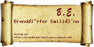 Brendörfer Emiliána névjegykártya